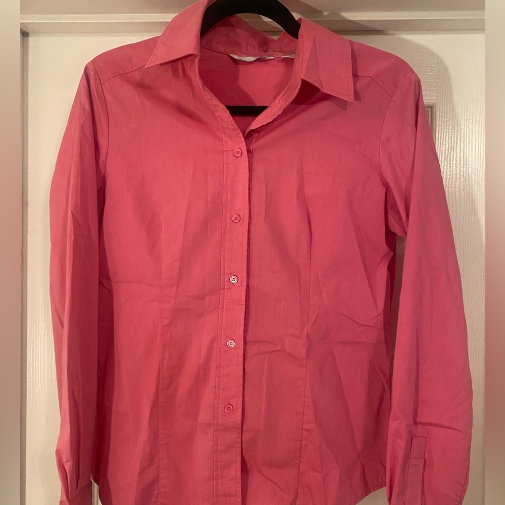 New York and Company pink button down dress shirt
